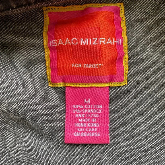 Isaac Mizrahi for Target Women's Medium Double Breasted Black Denim Jean Jacket - Picture 16 of 16